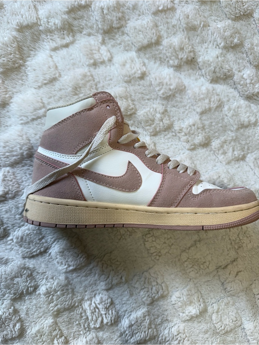 Pink and White High-Top Sneakers